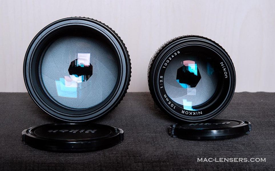 Comparison Nikkor 105mm Ais f/2.5 vs f/1.8 - Mac Lensers